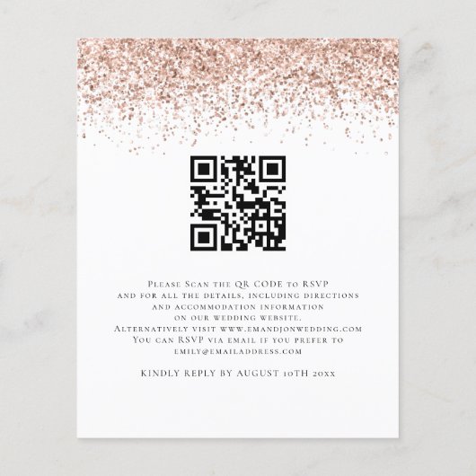 Papier Budget Rose Parties scintillant Or Nous faisons QR (Dos)