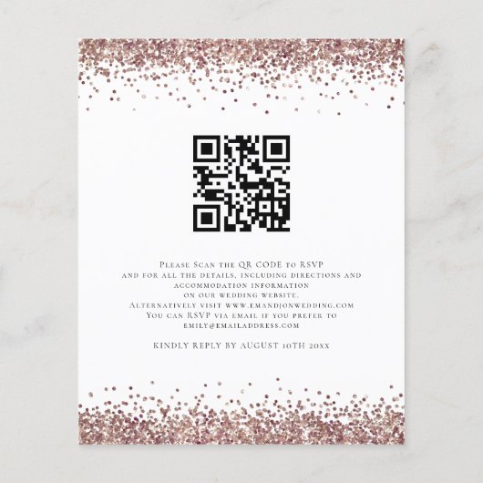 Papier Budget Rose Parties scintillant Or Nous faisons QR (Dos)