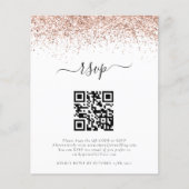Papier Budget Rose Parties scintillant or QR Code Mariage (Devant)