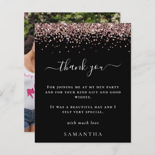 Papier Budget Rose Parties scintillant photo Hen Party Bl (Devant / Derrière)