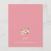 Papier Budget Rose & Pêche Floral & Vert Mariage Rose (Dos)