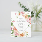 Papier Budget Rose & Pêche Florale & Fête des mariées ver (Debout devant)