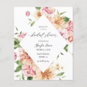 Papier Budget Rose & Pêche Florale & Fête des mariées ver (Devant)