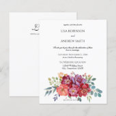 Papier Budget rose & prune Tropical Floral Blanc 2 Mariag (Devant / Derrière)