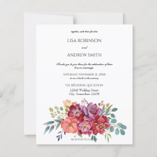 Papier Budget rose & prune Tropical Floral Blanc 2 Mariag