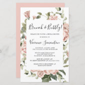 Papier Budget Rose Rose Floral Brunch Bubbly Invitation (Devant / Derrière)