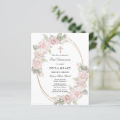 Papier Budget Rose Rose Floral Première Communion Invitat (Debout devant)