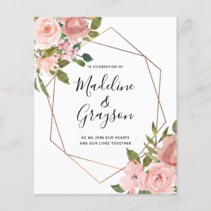 Papier BUDGET Rose Rose Gold Frame Faire-part de mariage