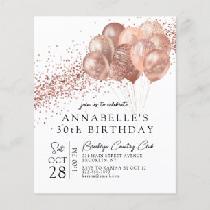 Papier Budget Rose Rose Gold Parties scintillant Balloon 