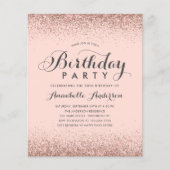Papier Budget Rose Rose Parties scintillant Or N'importe (Devant)