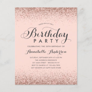 Papier Budget Rose Rose Parties scintillant Or N'importe