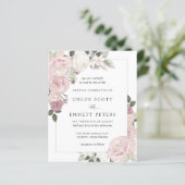Papier BUDGET Rose Rose rose Faire-part de mariage Floral (Debout devant)