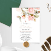 Papier Budget Rose rose & verdure Dedication Invitation