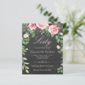 Papier Budget rose roses 60e anniversaire invitation fête (Debout devant)