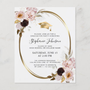 Papier Budget Rose Roses Gold Metallic Grad Party Invitat