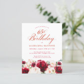 Papier Budget rose rouge floral 65e anniversaire Invitati (Debout devant)