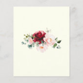 Papier Budget rose rouge floral 80e anniversaire Invitati (Dos)