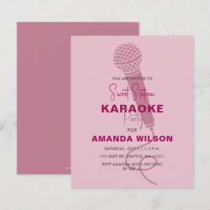 Papier Budget Rose Sweet 16 Karaoke Party Invitation