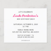 Papier Budget rose Totalement 80's Retro Party Invitation (Dos)