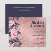 Papier BUDGET Rosegold Bleu rose MARIAGE Fille Glam (Devant / Derrière)