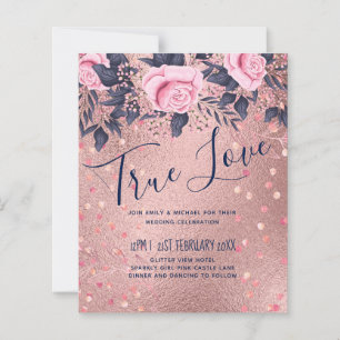 Papier BUDGET Rosegold Bleu rose MARIAGE Fille Glam