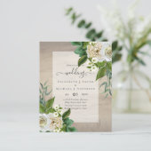 Papier BUDGET ROSES BLANCHES Invitations MARIAGE CHIC (Debout devant)