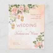 Papier Budget roses en crème pastel lanternes marocaines (Devant)