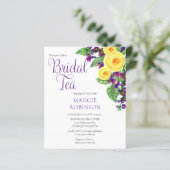 Papier BUDGET Roses Jaunes Violettes Boho Floral Thé Nupt (Debout devant)