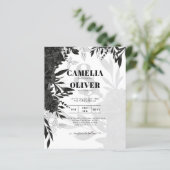 Papier BUDGET Roses Noires Élégante Invitation de Mariage (Debout devant)