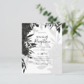 Papier BUDGET Roses noirs Élégant Mariage blanc Invitatio (Debout devant)