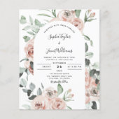 Papier Budget Roses roses roses rose pâle Faire-part de m (Devant)