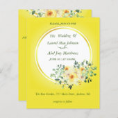 Papier Budget. Roses sur invitation arrière - plan jaune (Devant / Derrière)