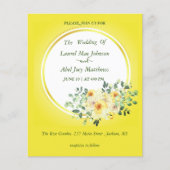 Papier Budget. Roses sur invitation arrière - plan jaune (Devant)