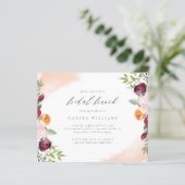 Papier Budget Rouge Blush Floral Botanique Brunch nuptial (Debout devant)