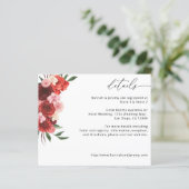 Papier Budget Rouge Floral Détails - Blanc (Debout devant)