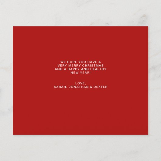 Papier BUDGET Rouge Joyeux Noël Coeur Script Photo (Dos)