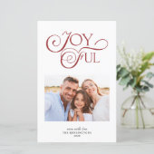 Papier Budget Rouge Motif Joyeux Noël Photo de vacances (Debout devant)