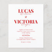 Papier Budget rouge vif Photo Code QR invitation de maria (Devant)