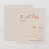 Papier Budget Rouille La Nuit Avant Le Dîner De Répétitio (Devant / Derrière)