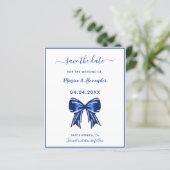 Papier Budget royal bleu blanc arc mariage Enregistrer la (Debout devant)
