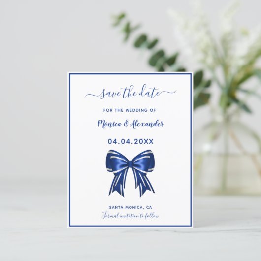 Papier Budget royal bleu blanc arc mariage Enregistrer la (Debout devant)