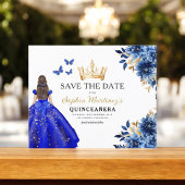 Papier Budget Royal Blue Enregistrer la date Quinceanera