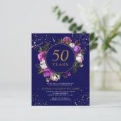 Papier Budget Royal Blue Mariage Anniversaire Invitation (Debout devant)