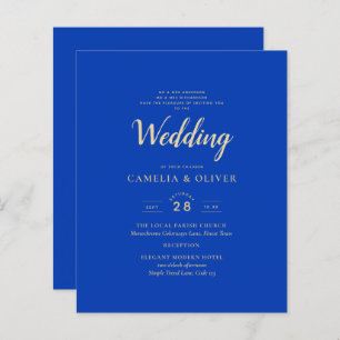 Papier Budget Royal Blue Monochrome Mariage INVITE