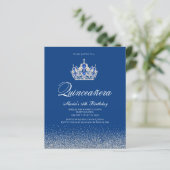 Papier Budget Royal Blue Quinceanera Invitations (Debout devant)