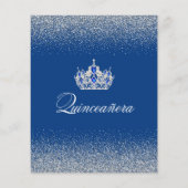 Papier Budget Royal Blue Quinceanera Invitations (Dos)