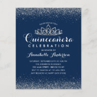 Budget Royal Blue Quinceañera Silver Tiara Invitat