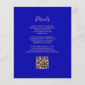 Papier Budget Royal Blue Rose Gold QR Code Mariage (Dos)