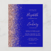 Papier Budget Royal Blue Rose Gold QR Code Mariage (Devant)