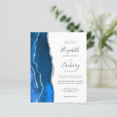 Papier Budget Royal Blue Silver Agate Mariage (Debout devant)